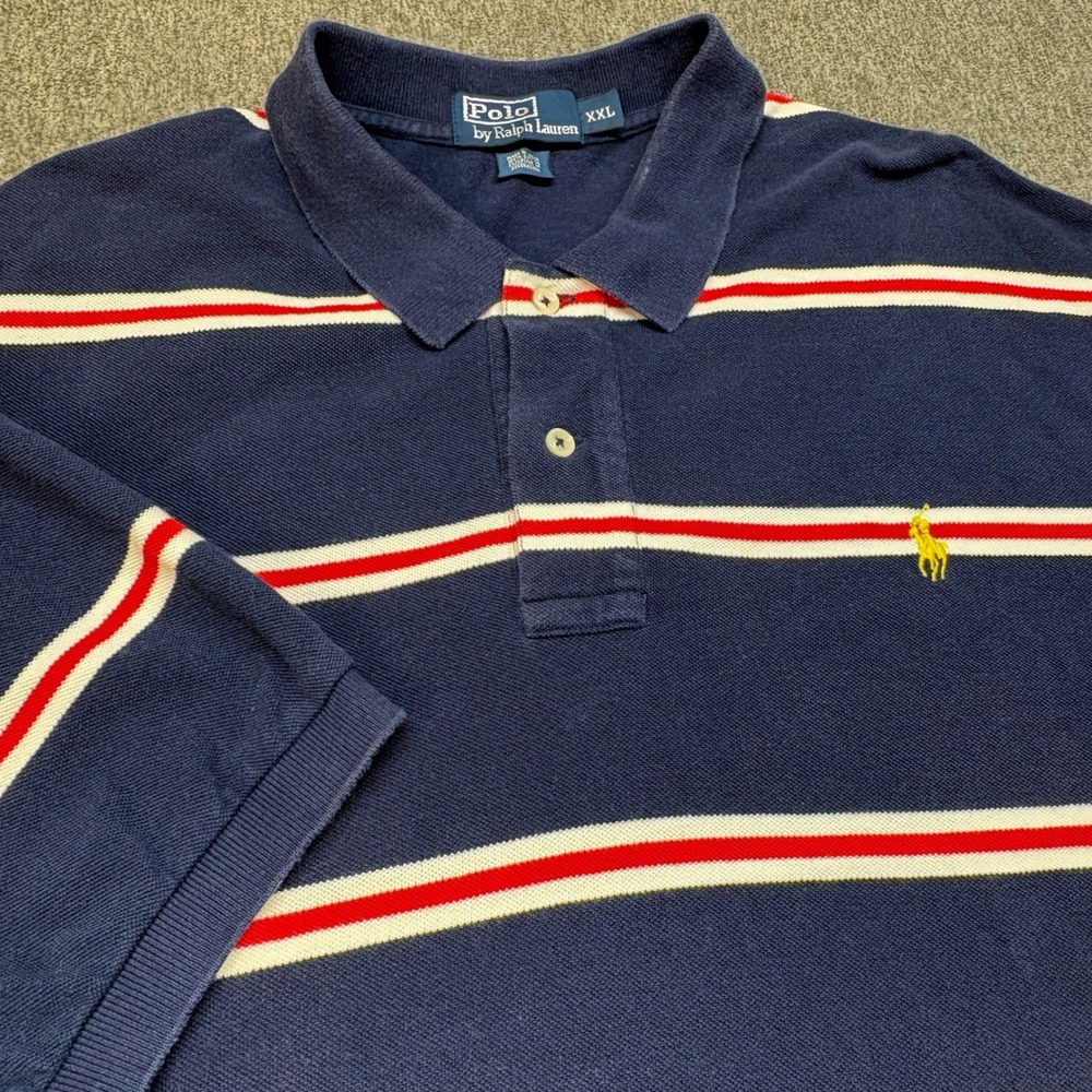 Polo Ralph Lauren Mens XXL Striped Short Sleeve Polo Shirt Old Money